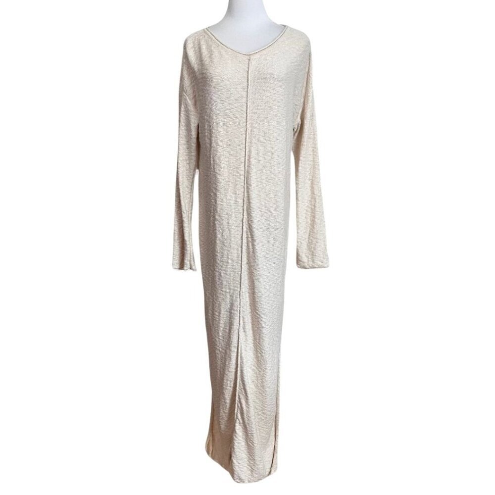 Free People Cream Long Sleeve Dress